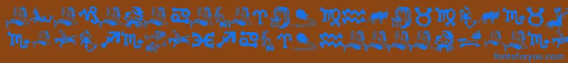 XiloInZodiac Font – Blue Fonts on Brown Background