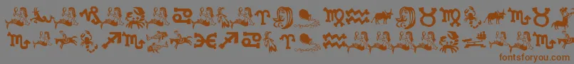 Шрифт XiloInZodiac – коричневые шрифты на сером фоне