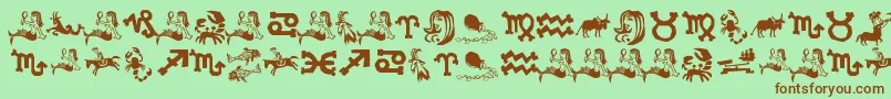 XiloInZodiac Font – Brown Fonts on Green Background