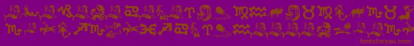 XiloInZodiac Font – Brown Fonts on Purple Background
