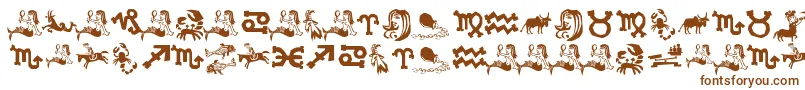 XiloInZodiac-fontti – ruskeat fontit valkoisella taustalla