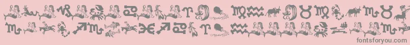 XiloInZodiac-Schriftart – Graue Schriften auf rosa Hintergrund