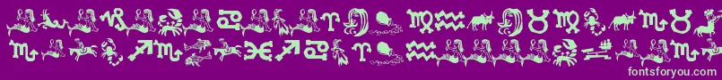 XiloInZodiac Font – Green Fonts on Purple Background