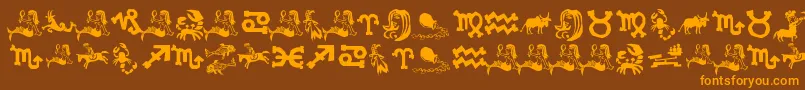 XiloInZodiac Font – Orange Fonts on Brown Background