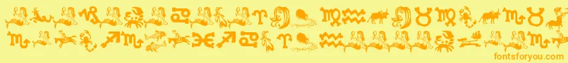 XiloInZodiac Font – Orange Fonts on Yellow Background
