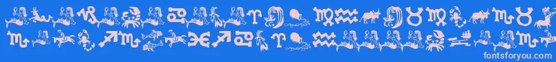 XiloInZodiac Font – Pink Fonts on Blue Background