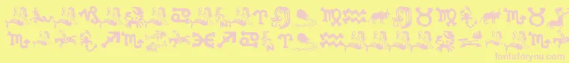 XiloInZodiac Font – Pink Fonts on Yellow Background