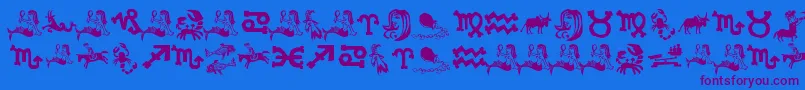 XiloInZodiac Font – Purple Fonts on Blue Background