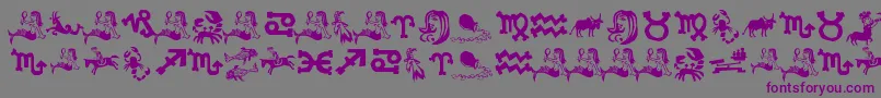 XiloInZodiac-Schriftart – Violette Schriften auf grauem Hintergrund