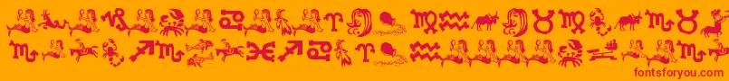 XiloInZodiac Font – Red Fonts on Orange Background