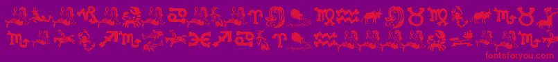 XiloInZodiac Font – Red Fonts on Purple Background