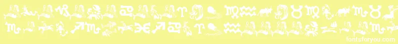 XiloInZodiac Font – White Fonts on Yellow Background