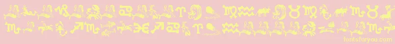 XiloInZodiac Font – Yellow Fonts on Pink Background
