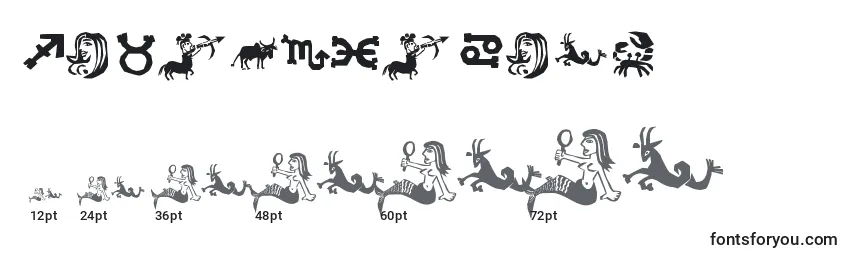 XiloInZodiac Font Sizes