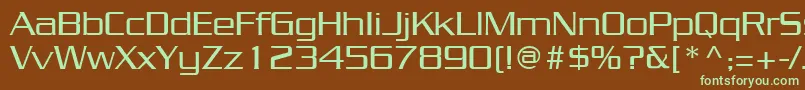JuliusRegular-fontti – vihreät fontit ruskealla taustalla