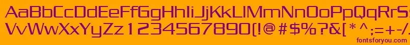 Czcionka JuliusRegular – fioletowe czcionki na pomarańczowym tle