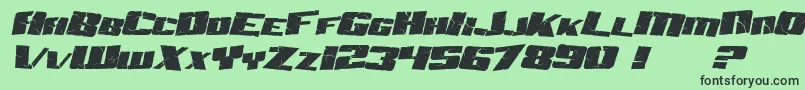 SfAftershockDebrisItalic Font – Black Fonts on Green Background