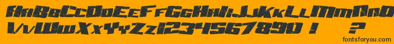 SfAftershockDebrisItalic-Schriftart – Schwarze Schriften auf orangefarbenem Hintergrund