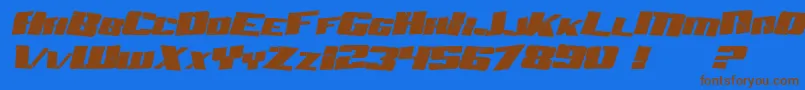 SfAftershockDebrisItalic Font – Brown Fonts on Blue Background