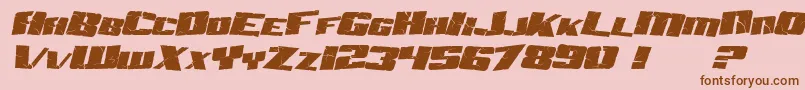 SfAftershockDebrisItalic Font – Brown Fonts on Pink Background