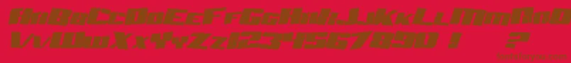 SfAftershockDebrisItalic-Schriftart – Braune Schriften auf rotem Hintergrund
