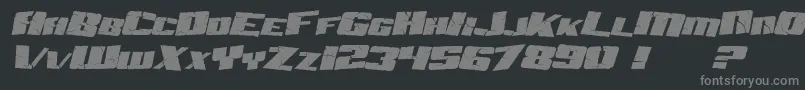 SfAftershockDebrisItalic-fontti – harmaat kirjasimet mustalla taustalla