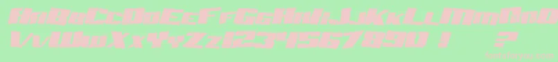 Fonte SfAftershockDebrisItalic – fontes rosa em um fundo verde