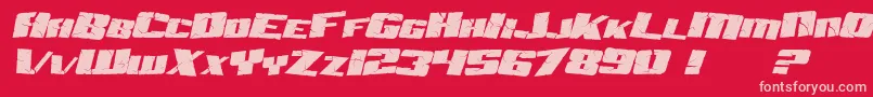 SfAftershockDebrisItalic Font – Pink Fonts on Red Background
