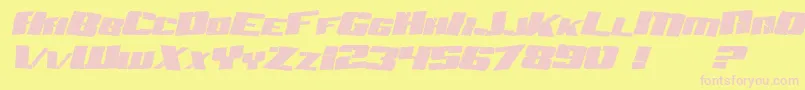SfAftershockDebrisItalic-fontti – vaaleanpunaiset fontit keltaisella taustalla