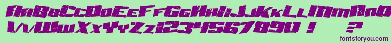 SfAftershockDebrisItalic Font – Purple Fonts on Green Background