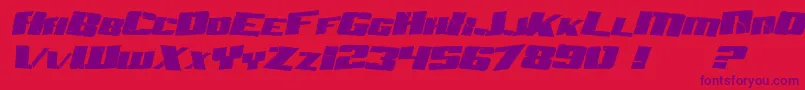 SfAftershockDebrisItalic Font – Purple Fonts on Red Background