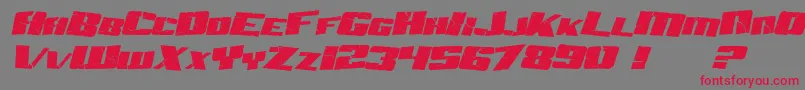 SfAftershockDebrisItalic Font – Red Fonts on Gray Background