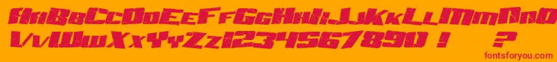 SfAftershockDebrisItalic Font – Red Fonts on Orange Background