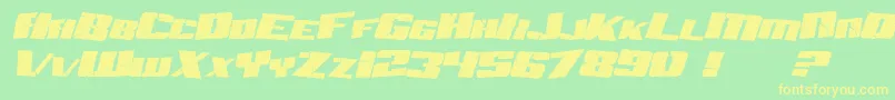 SfAftershockDebrisItalic Font – Yellow Fonts on Green Background