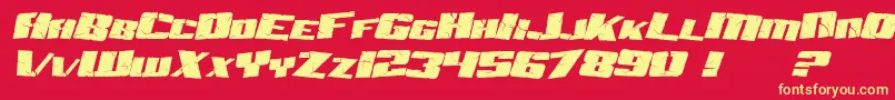 SfAftershockDebrisItalic Font – Yellow Fonts on Red Background
