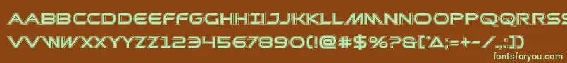 Prometheanacad-fontti – vihreät fontit ruskealla taustalla