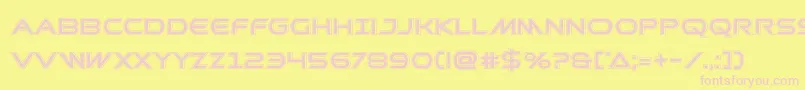 フォントPrometheanacad – ピンクのフォント、黄色の背景