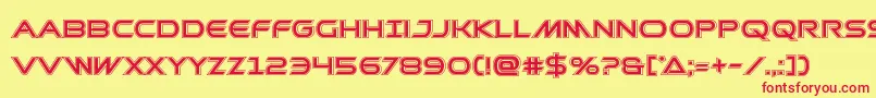 フォントPrometheanacad – 赤い文字の黄色い背景