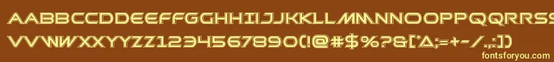 Prometheanacad-fontti – keltaiset fontit ruskealla taustalla