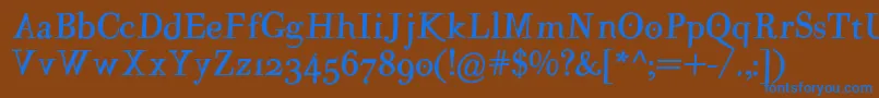 MutantaMediumoblique Font – Blue Fonts on Brown Background