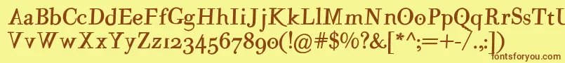 MutantaMediumoblique Font – Brown Fonts on Yellow Background