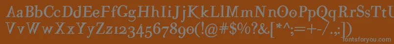 Czcionka MutantaMediumoblique – szare czcionki na brązowym tle