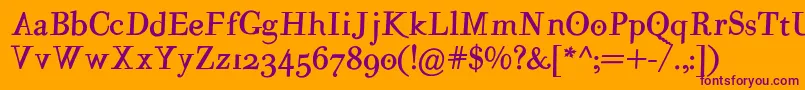 Шрифт MutantaMediumoblique – фиолетовые шрифты на оранжевом фоне