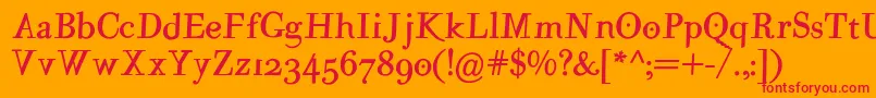 MutantaMediumoblique Font – Red Fonts on Orange Background