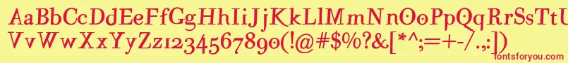 MutantaMediumoblique Font – Red Fonts on Yellow Background