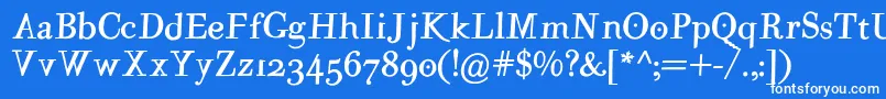MutantaMediumoblique Font – White Fonts on Blue Background
