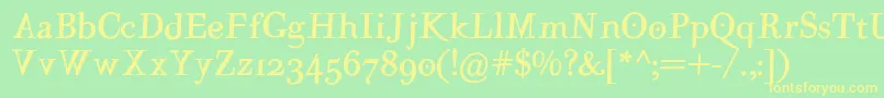 MutantaMediumoblique Font – Yellow Fonts on Green Background