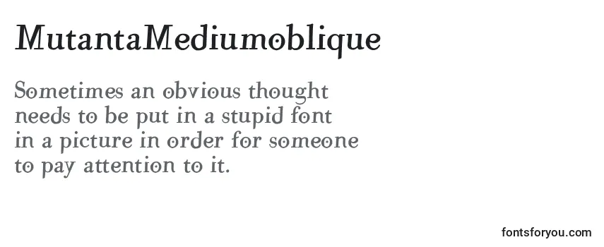 Review of the MutantaMediumoblique Font