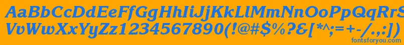 KorinnablacktttItalic Font – Blue Fonts on Orange Background