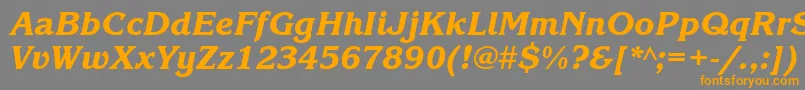 Police KorinnablacktttItalic – polices orange sur fond gris